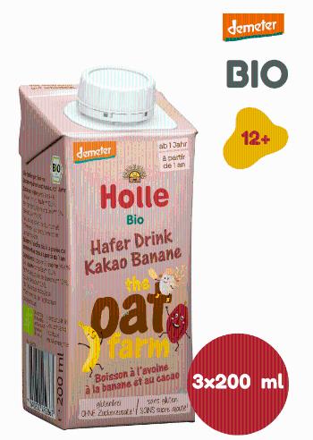 Holle Bio ovesný nápoj s kakaem a banánem 3 x 200 ml