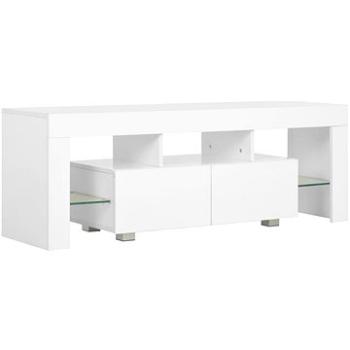 TV stolek s LED bílý s vysokým leskem 130x35x45 cm (283734)