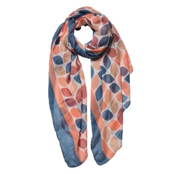 Barevný šátek s oranžovými, modrými a červenými znaky - 90*180 cm JZSC0523BL