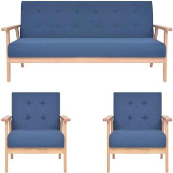 3dílná sedací souprava textilní čalounění modrá (279146)