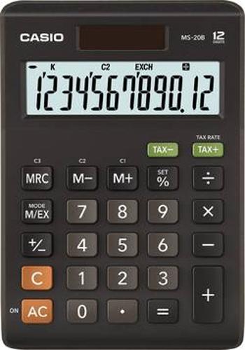 Casio MS-20B stolní kalkulačka černá Displej (počet míst): 12 solární napájení, na baterii (š x v x h) 103 x 29 x 147 mm