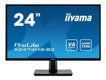 24" iiyama X2474HS-B2: VA, FullHD@75Hz, 250cd/m2, 4ms, VGA, HDMI, DP, černý, X2474HS-B2