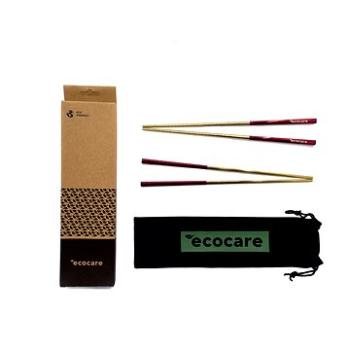 ECOCARE Kovové Hůlky s Obalem Gold-Red 4 ks (0712221004896)