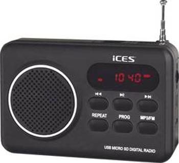 Přenosné rádio ICES IMPR-112, SD, USB, černá