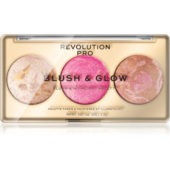 Revolution PRO Blush & Glow paletka pro celou tvář odstín Rose Glow 8.4 g