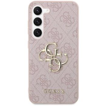 Guess PU 4G Metal Logo Zadní Kryt pro Samsung Galaxy S23+ Pink (GUHCS23M4GMGPI)