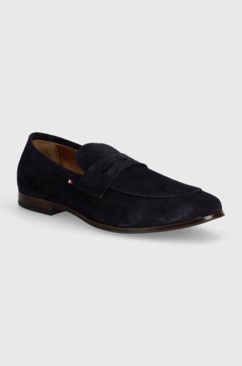 Semišové mokasíny Tommy Hilfiger CASUAL LIGHT FLEXIBLE SDE LOAFER pánské, tmavomodrá barva, FM0FM04988