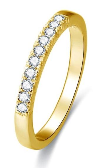 Beneto Pozlacený stříbrný prsten s krystaly AGG189 60 mm