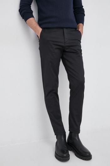 Kalhoty Selected Homme pánské, černá barva, přiléhavé