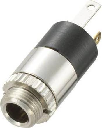 Jack konektor 3.5 mm TRU COMPONENTS stereo zásuvka, vestavná vertikální, pólů 3, stříbrná, 1 ks