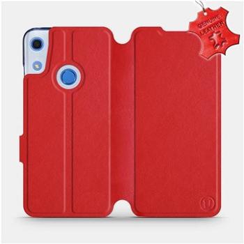 Flip pouzdro na mobil Huawei Y6S - Červené - kožené -   Red Leather (5903516124152)