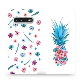 Flipové pouzdro na mobil Samsung Galaxy S10 - MR03S Květinový ananas (5903226811588)