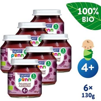 SALVEST Ponn BIO Švestka 100% (6× 130 g) (4740073075647)