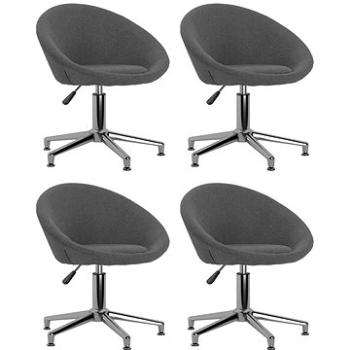Otočné jídelní židle 4 ks tmavě šedé textil, 3089498 (3089498)