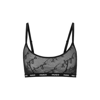 Lace Bralette With Handwritten Logos – XS