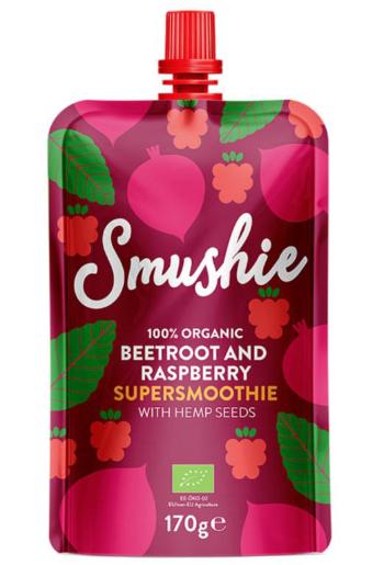 SALVEST Smushie BIO Ovocné smoothie s červenou řepou, malinami a konopnými semínky 170 g