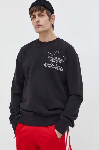 Bavlněná mikina adidas Originals pánská, černá barva, s aplikací, IU2350