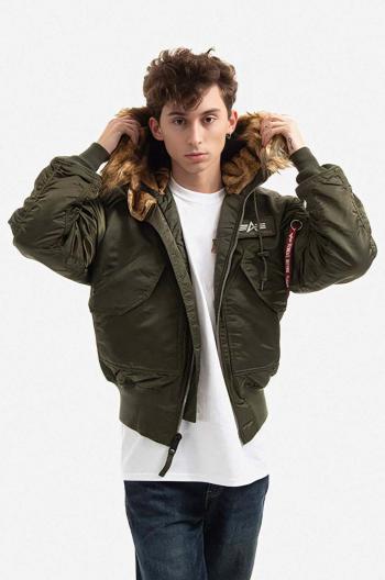 Bunda Alpha Industries 45P Hooded Custom 113145 257 pánská, zelená barva, zimní