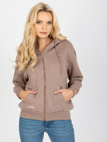 TMAVĚ BÉŽOVÁ MIKINA S KAPUCÍ -D10600C02352C1-DARK BEIGE Velikost: XL