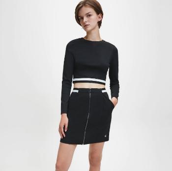 Calvin Klein Calvin Klein dámské černé tričko s dlouhým rukávem MONOCHROME MILANO TOP