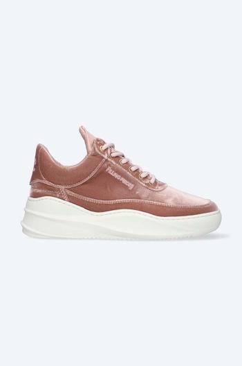 Sneakers boty Filling Pieces Low Top Sky Velvet hnědá barva, 51427611888