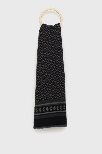 Vlněný šátek BOSS šedá barva