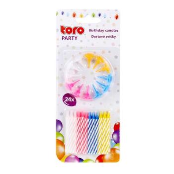 TORO Svíčky dortové 24 ks, 6 cm, assort, parafin