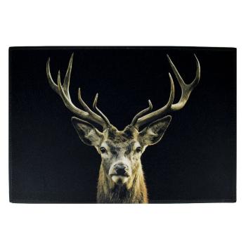 Černá podlahová rohožka jelen Black Deer - 75*50*1cm RARMZEH