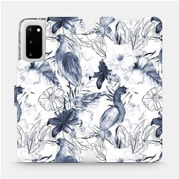 Flipové pouzdro na mobil Samsung Galaxy S20 - MX09S Modravé květy (5903516169863)