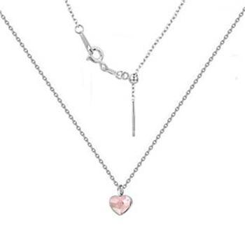 NUBIS® Minimalistický stříbrný náhrdelník se srdcem Crystals from Swarovski® Rosaline - NB-0204-RO