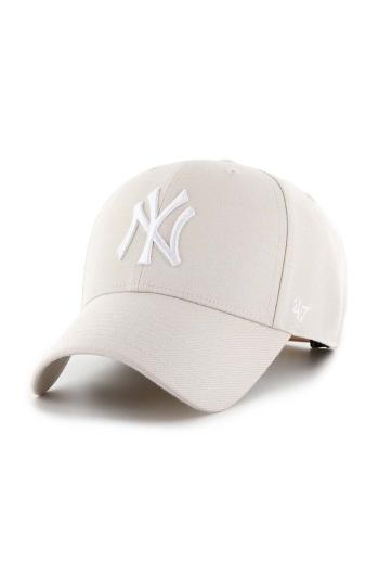 Kšiltovka 47 brand MLB New York Yankees béžová barva, s aplikací, B-MVPSP17WBP-BNI