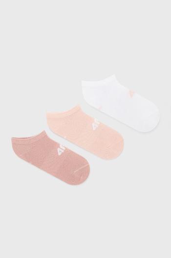 Ponožky 4F (3-pack) dámské, růžová barva