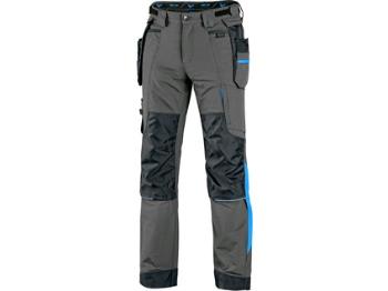 Kalhoty CXS NAOS pánské, šedo-černé, HV modré doplňky, vel. 48