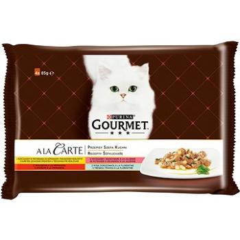 Gourmet A la Carte multipack - kuře, hovězí, pstruh, tmavá treska 4 × 85 g (7613037552102)