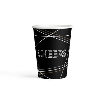 Amscan Kelímky - Cheers černé 8 ks 250 ml