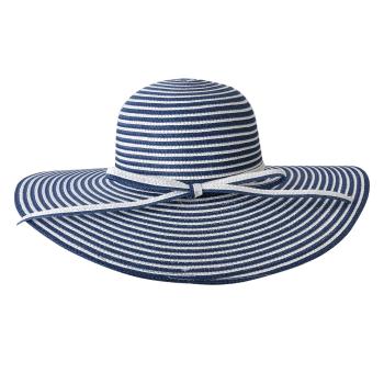 Modro bílý pruhovaný klobouk s mašlí - Ø 58 cm MLHAT0096