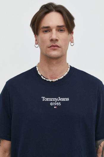 Bavlněné tričko Tommy Jeans tmavomodrá barva, s potiskem, DM0DM18569