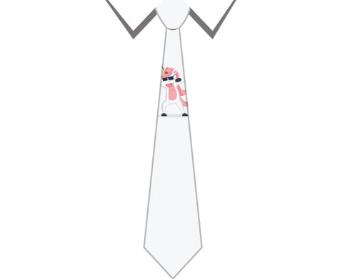 Kravata bílá DAB Jednorožec