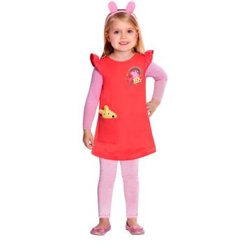 Amscan Dětský kostým červený - prasátko Peppa Velikost - děti: M