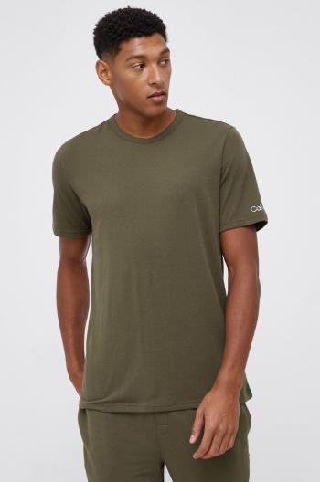 Pyžamové tričko Calvin Klein Underwear zelená barva, vzorované