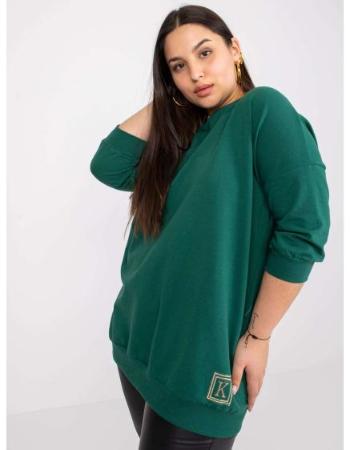 Dámská halenka dlouhá plus size  ODILE tmavě zelená