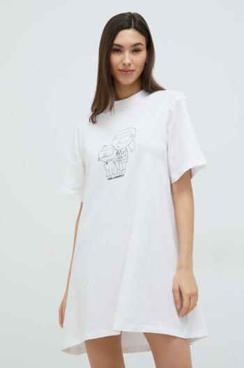 Pyžamová košile Karl Lagerfeld dámská, bílá barva