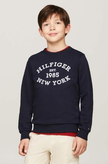 Dětská mikina Tommy Hilfiger tmavomodrá barva, s potiskem, KB0KB09048