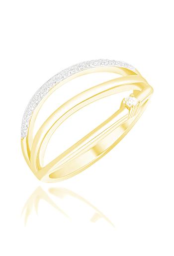 JVD Elegantní pozlacený prsten se zirkony SVLR0393XH2GO 56 mm