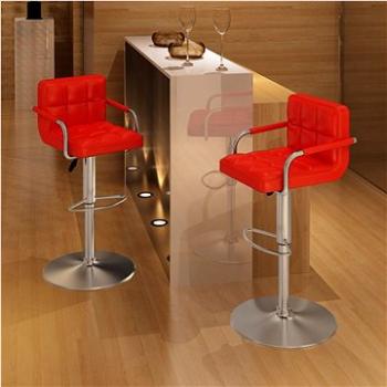Barové stoličky 2 ks červené umělá kůže (240464)