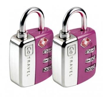 Go Travel sada zámků Twin TSA Lock violet