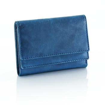 Malá kožená peněženka ilvy, džínově modrá