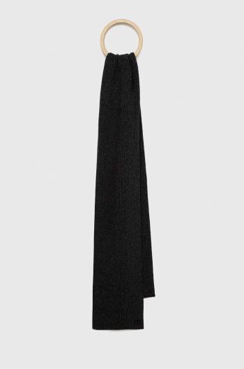 Šátek z vlněné směsi Michael Kors černá barva, hladký