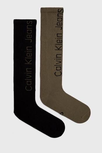 Ponožky Calvin Klein pánské, zelená barva