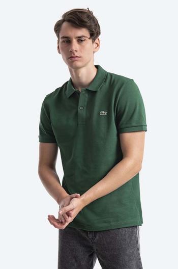 Bavlněné polo tričko Lacoste PH4012 132 zelená barva, PH4012.132-132